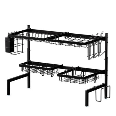  - Over Sink Dish Drying Rack 2 Tier Adjustable Drainer Rack Space Saving