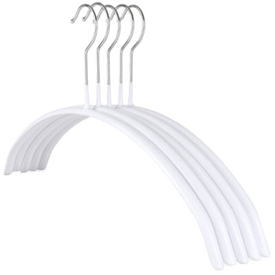  - 10 White Non Slip Rubber Jumper & Knitwear Adult Coat Hangers