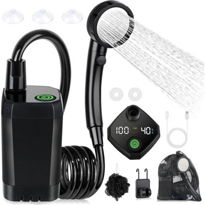 Portable Camping Shower Outdoor Shower Kit Electric Shower Rechargeable from B&Q