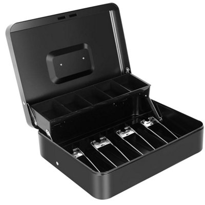 Large Lockable Metal Cash BoxSecure Money Coin Note Storage Box from B&Q