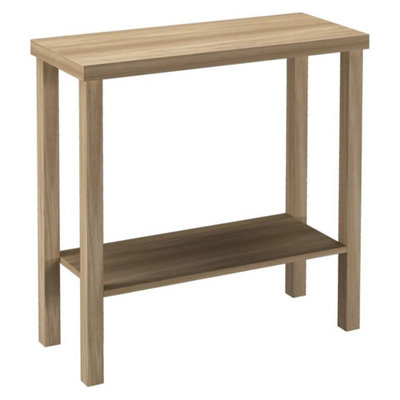  - Oak 2-Tier Wooden Narrow Console Side Table Entryway Hallway Furniture Home Office