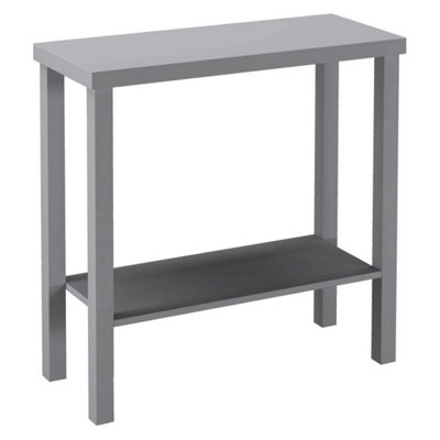  - Grey 2-Tier Wooden Narrow Console Side Table Entryway Hallway Furniture Home Office