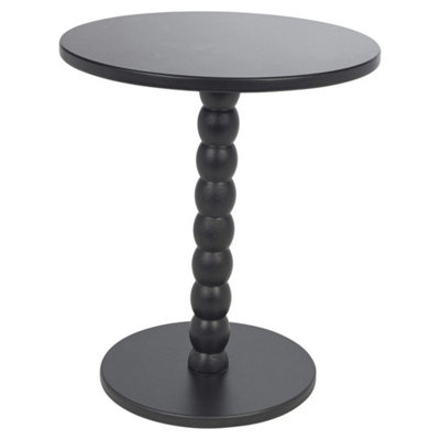  - Modern Black Round Wood Side Table Bedside Nightstand Coffee End Accent Lamp