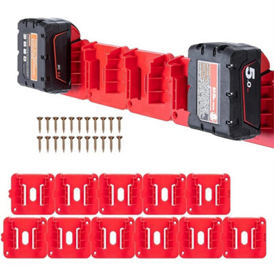  - 11-Pack M18 Battery Holder Wall Mount For Milwaukee 18V