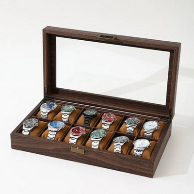  - 12 Slot Portable Watch Roll Travel Storage Display Case