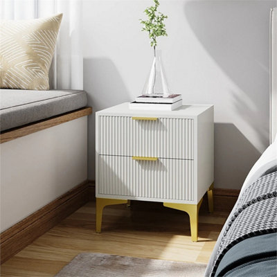 2-Drawer Bedside Table Nightstand Storage Bedroom Cabinet from B&Q