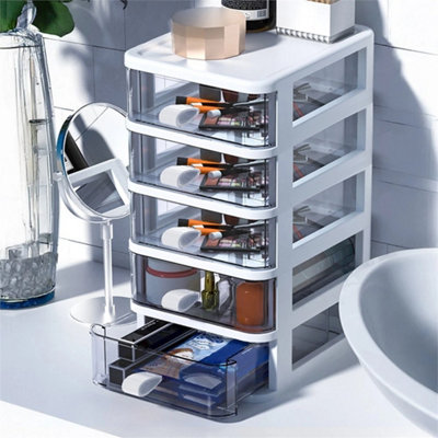 5-Tier Plastic Drawer Storage Tower Desktop Organizer from B&Q