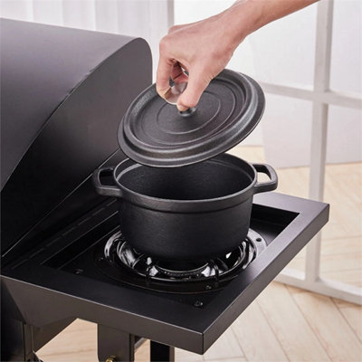 1L Cast Iron Casserole Pot Basting Lid Stew Stock Loaf from B&Q