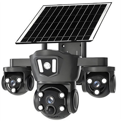 3-Lens Solar Wifi Ptz Camera Outdoor Wireless Security Cctv Ip Cam from B&Q