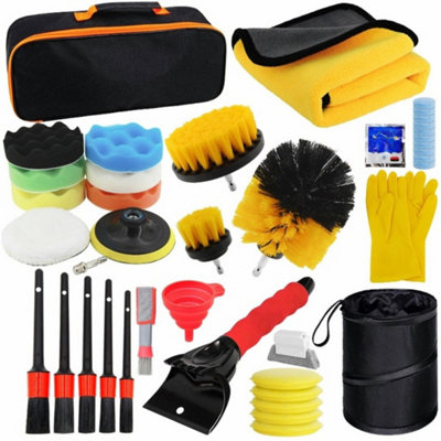 40Pcs Car Detailing Brush Set Soft Brushes Interior Wheel Valet Pro Cleaning Kit from B&Q