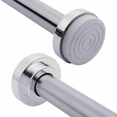Heavy Duty Extendable Telescopic Shower Curtain Pole Rail Rod Bath 125-220Cm from B&Q