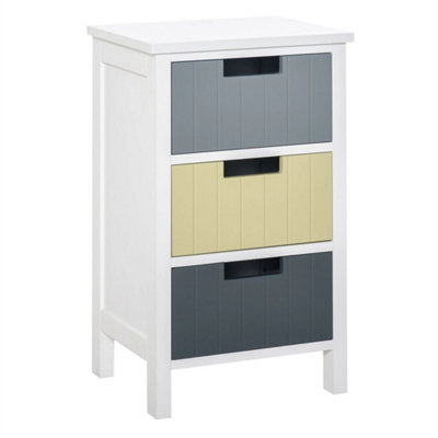 3 Drawer Colourful Storage Cabinet Tower Dresser Chest Organiser Unit from B&Q