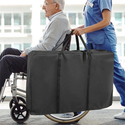 Waterproof Travel Bag Portable Storage Carry Bag Black For Wheelchairs Rollators from B&Q