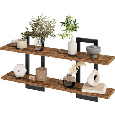  - 2-Tier Floating Wall Shelves 2-Pack