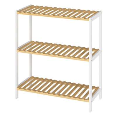 Levede 3-Tier Bamboo Shoe Rack Stand Adjustable Wooden Storage Shelf Organiser from B&Q