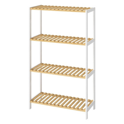 Levede 4-Tier Bamboo Shoe Rack Stand Adjustable Wooden Storage Shelf Organiser from B&Q