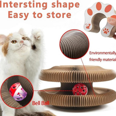 3 Pcs Cat Accordion Scratching Board Toy With Ball from B&Q