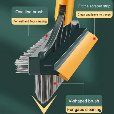 3 In 1 Rotating Floor Scrub Brush With Squeegee from B&Q