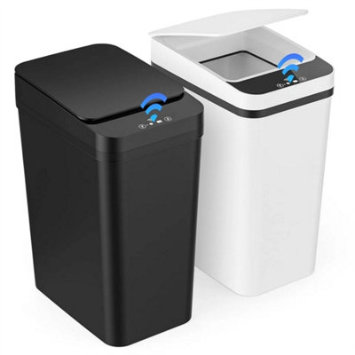 2X 12L Automatic Sensor Trash Bin Bathroom Slim Smart Touchless Waste Trash Can from B&Q