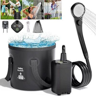 Portable Camping Shower 6000Mah Rechargeable Electric Shower Pump from B&Q