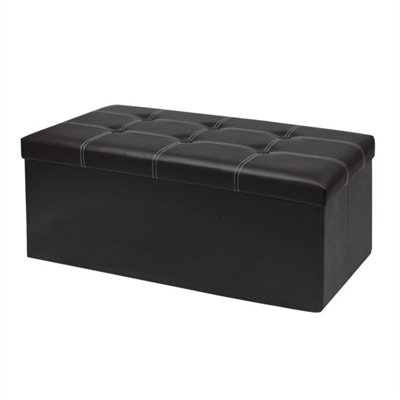 Folding Ottoman Storage Box Pouffe Seat Stool from B&Q