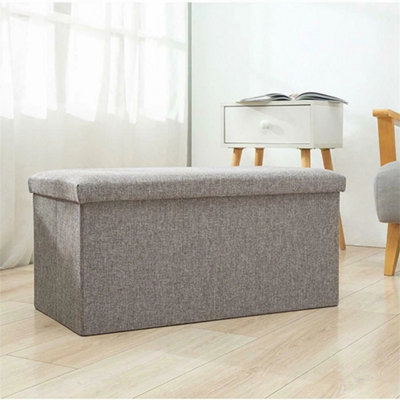 Folding Ottoman Storage Box Pouffe Seat Stool Bench from B&Q