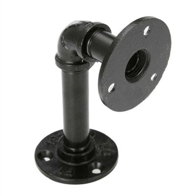 4-Piece Iron Pipe Shelf Bracket Industrial Floating Shelf from B&Q