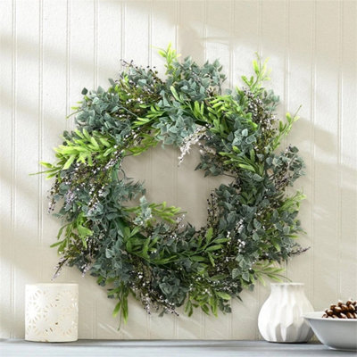 45Cm Artificial Gypsophila Wreath Hanging Door Decor from B&Q