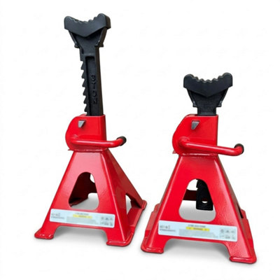 2Pcs 3Ton Adjustable Axle Jack Stands 290-430mm Anti Slip from B&Q