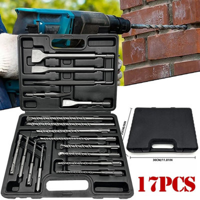 17Pcs  Hammer Drill Bits & Chisel Set