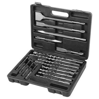  - 17Pcs Carbide Hammer Drill Bits & Chisel Set