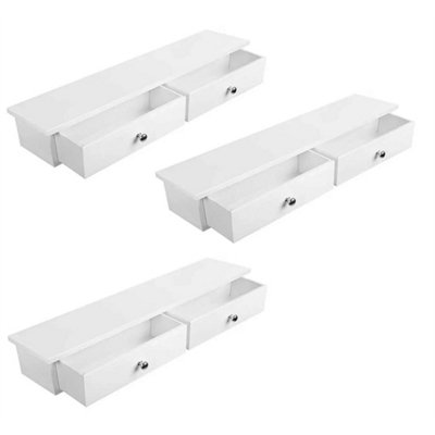 3Pcs Drawer Storage Cabinet Floating Shelf Mdf Sideboard from B&Q
