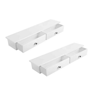 2Pcs Drawer Storage Cabinet Floating Shelf Mdf Sideboard from B&Q