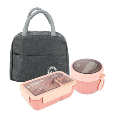  - Bento Box For Adults Lunch Box Set With Insulated Lunch Bag Utensils Leakproof Pink
