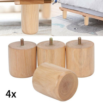  - 4Pcs Wooden Furniture Legs 6.5X7Cm Table Legs Furniture Replacement Feet