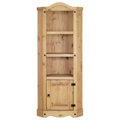 Corner Solid Pine Bookcase Rustic Distressed from B&Q