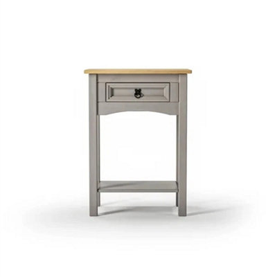  - Grey Console Table 1 Drawer Solid Mexican Pine