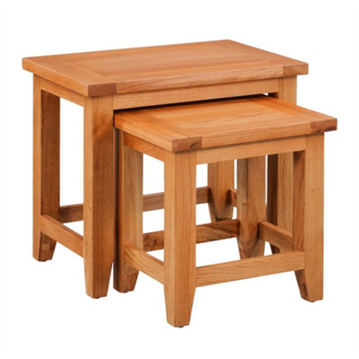 Set Of 2 Nest Of Tables Nesting Coffee Side End Wooden Furniture Oak from B&Q