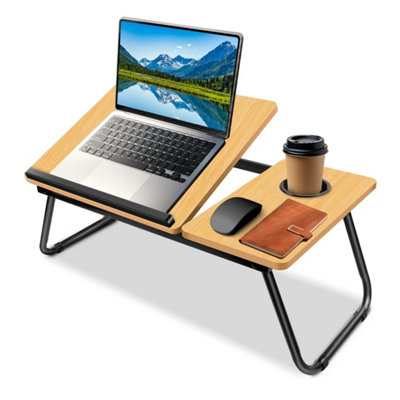 Natural Wood Laptop Bed Table Sofa Breakfast Tray Computer Lap Desk Stand Portable Adjustable from B&Q
