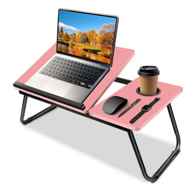 Pink Laptop Bed Table Sofa Breakfast Tray Computer Lap Desk Stand Portable Adjustable from B&Q