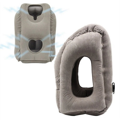 Grey Inflatable Travel Pillow For Airplane Support Head Inflatable Pillow Neck Pillow from B&Q