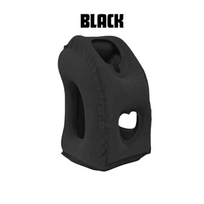 Black Inflatable Travel Pillow For Airplane Support Head Inflatable Pillow Neck Pillow from B&Q