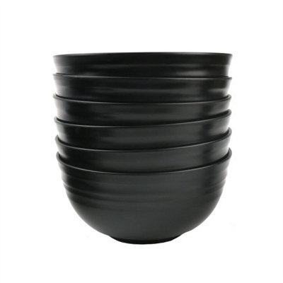 Black Dinnerware Bowl Plates Pp Round Dinner Set Tableware from B&Q