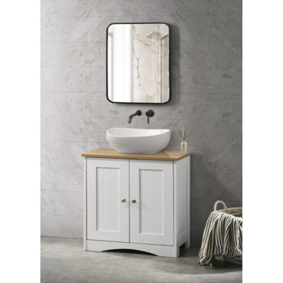  - White Under Sink Basin Cabinet Bathroom Storage Cupboard Vanity Unit