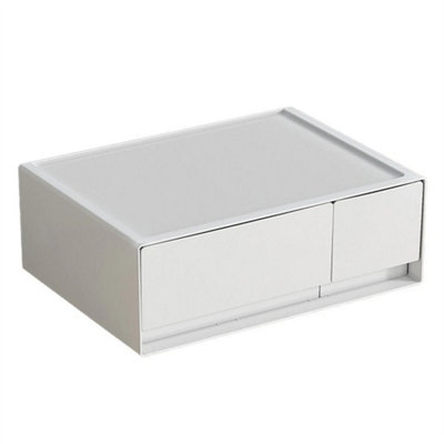 2Drawer Desktop Organizer Box Storage Box With Drawers Stationery Cosmetics Storage Box from B&Q