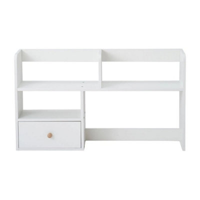  - 80X17X46.5 Wood Desktop Bookshelf Storage Organizer Display Shelf Bookcase Rack With Drawer
