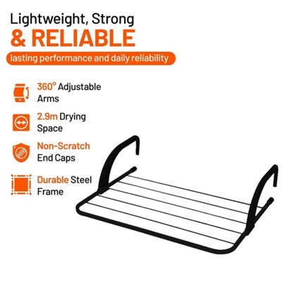5 Bar Radiator Hanger Airer Hanging Airing Drier Drying Rack Towel Clothes Rail from B&Q
