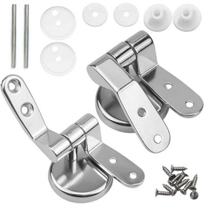 Universal Chrome Toilet Seat Hinges Replacement Fittings Pair from B&Q