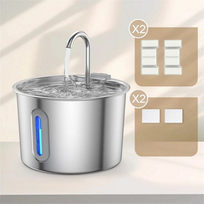 2.2L Cat Water Fountain For Drinking Steel Fountain Faucet Stainless from B&Q