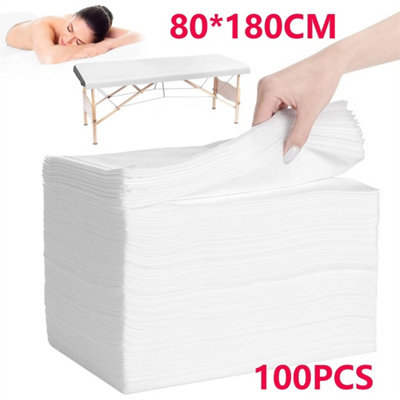 100 Disposable Spa Massage Table Sheet Salon Beauty Bed Cover from B&Q